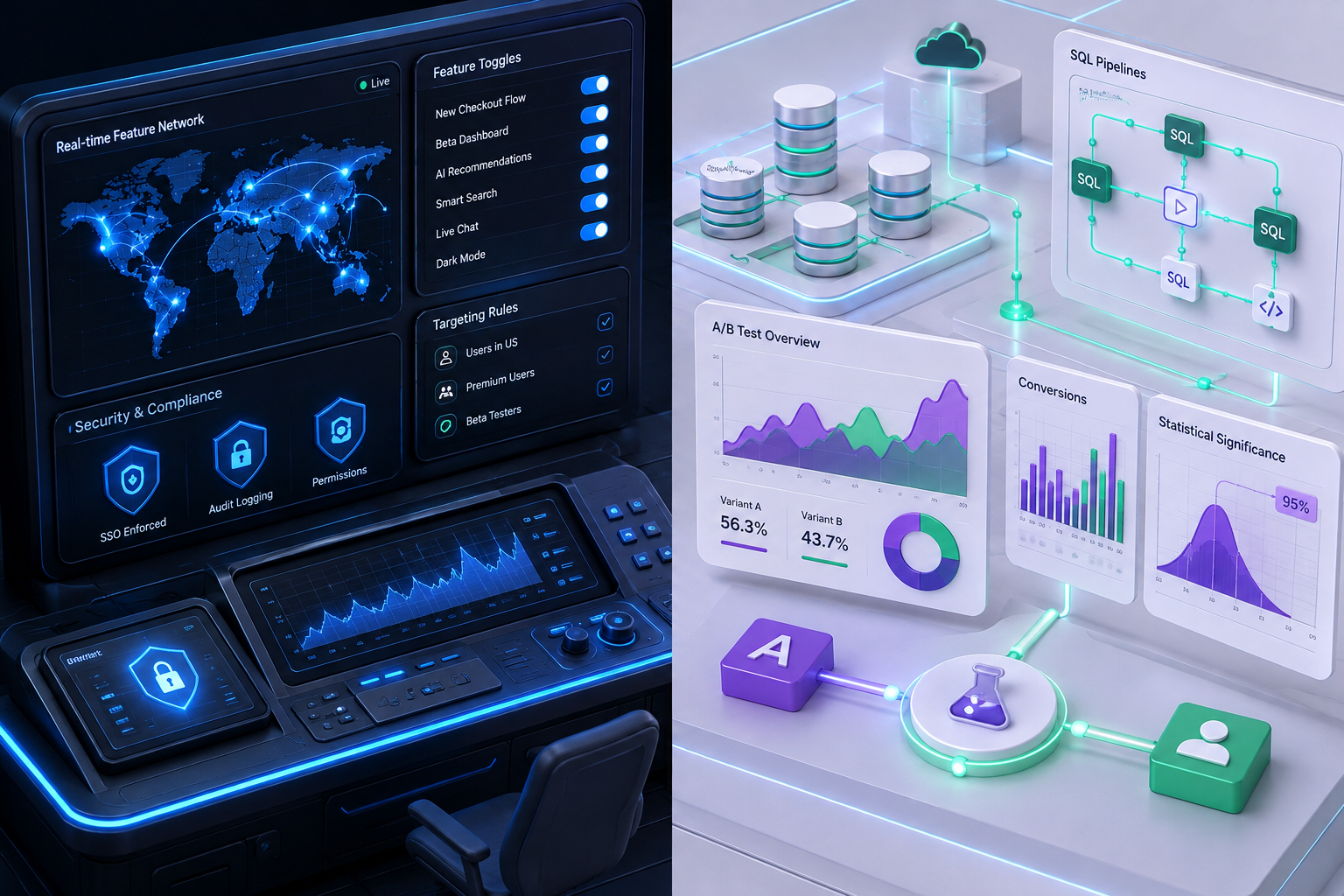 LaunchDarkly vs GrowthBook: Feature Flags for SaaS Teams